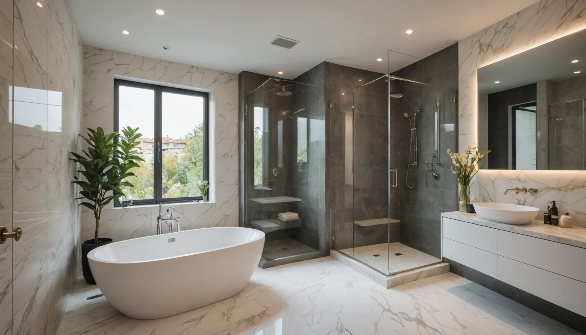 douche dans la baignoire