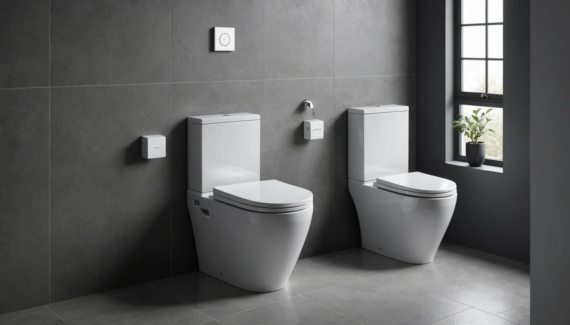 toilettes modernes avec réservoir encastré