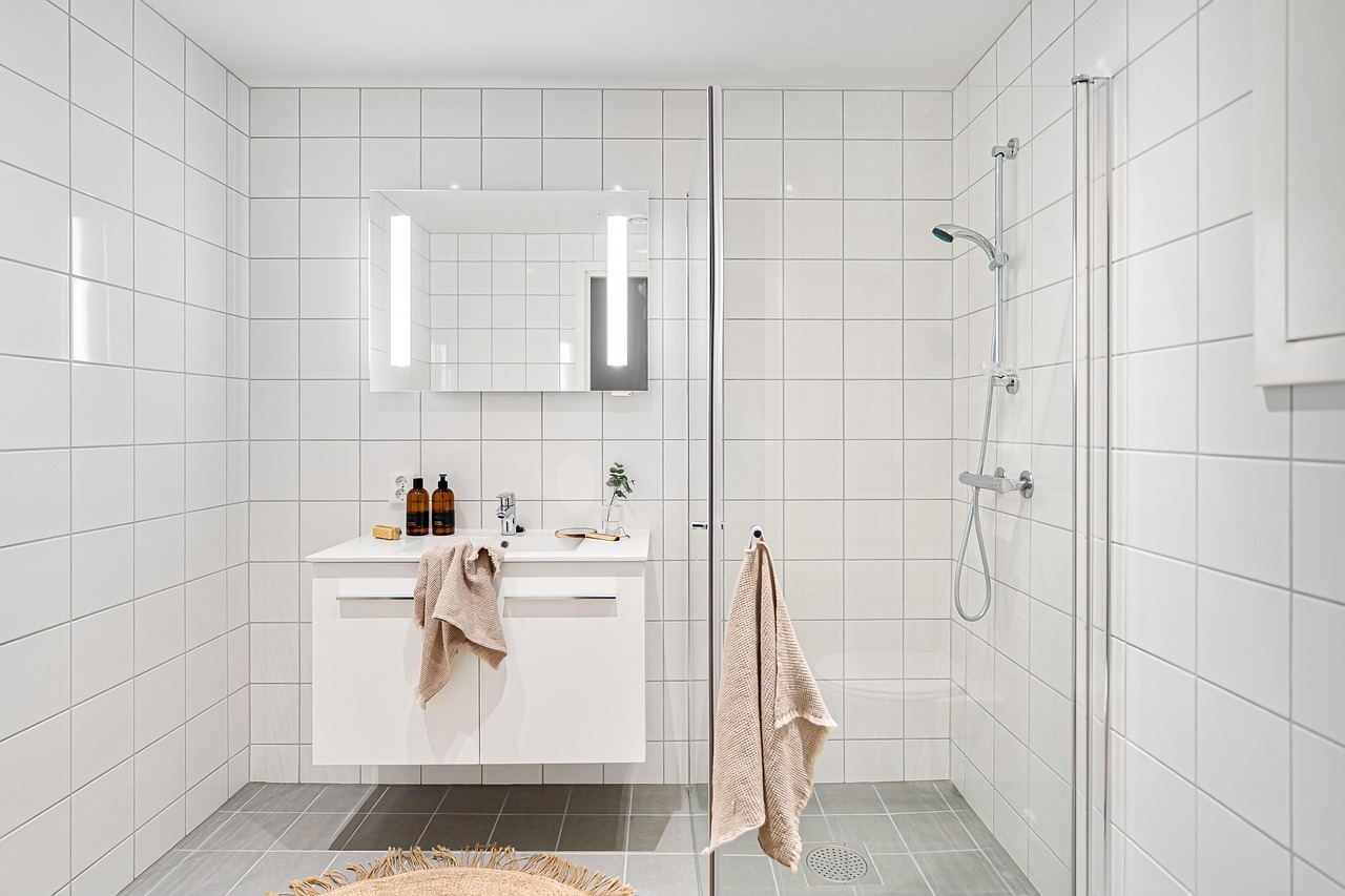 paroi de douche sous pente