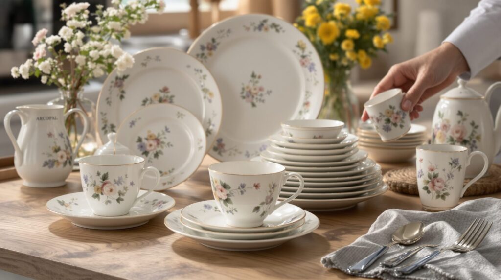 assiette arcopal myosotis