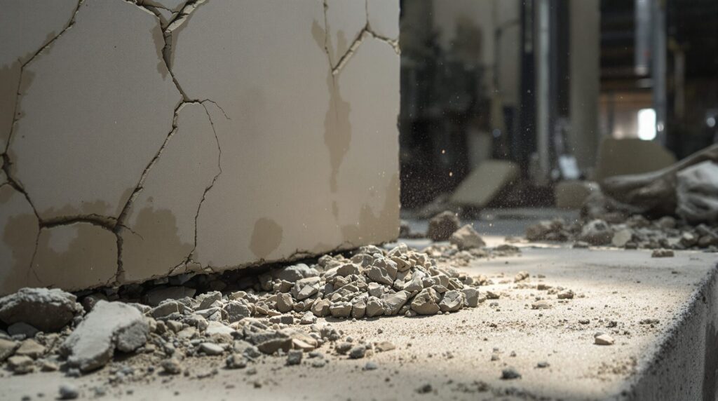 dalle béton qui part en poussière
