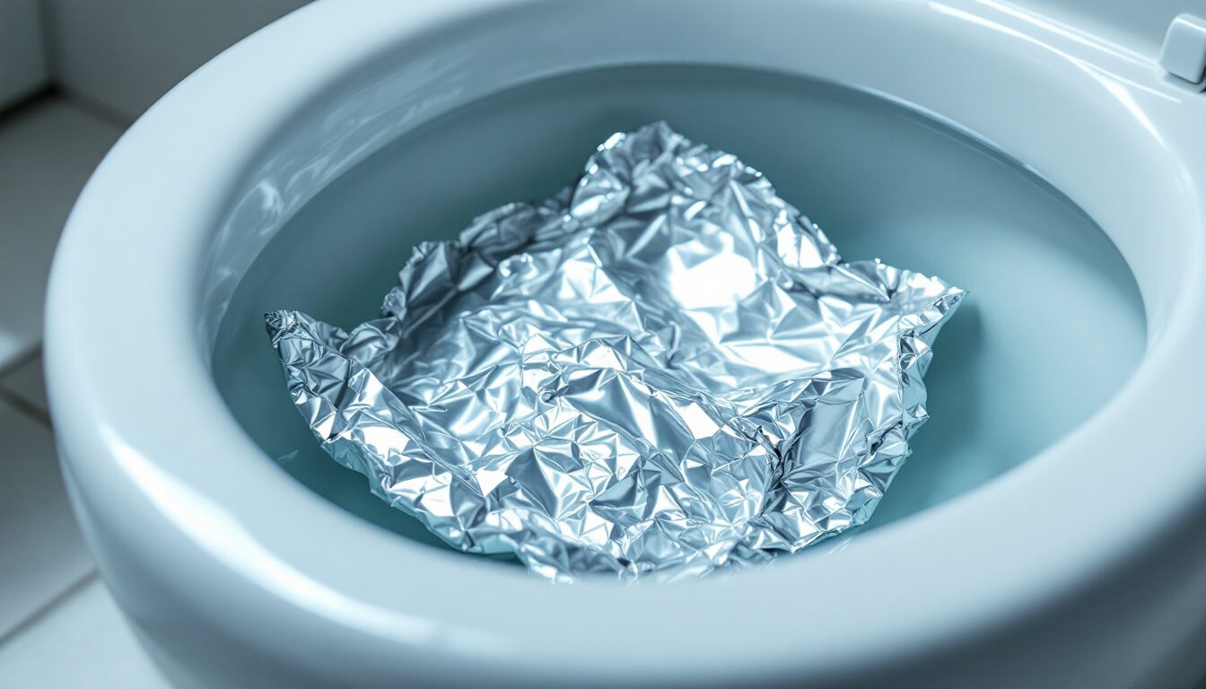 pourquoi mettre du papier aluminium dans la cuvette des toilettes