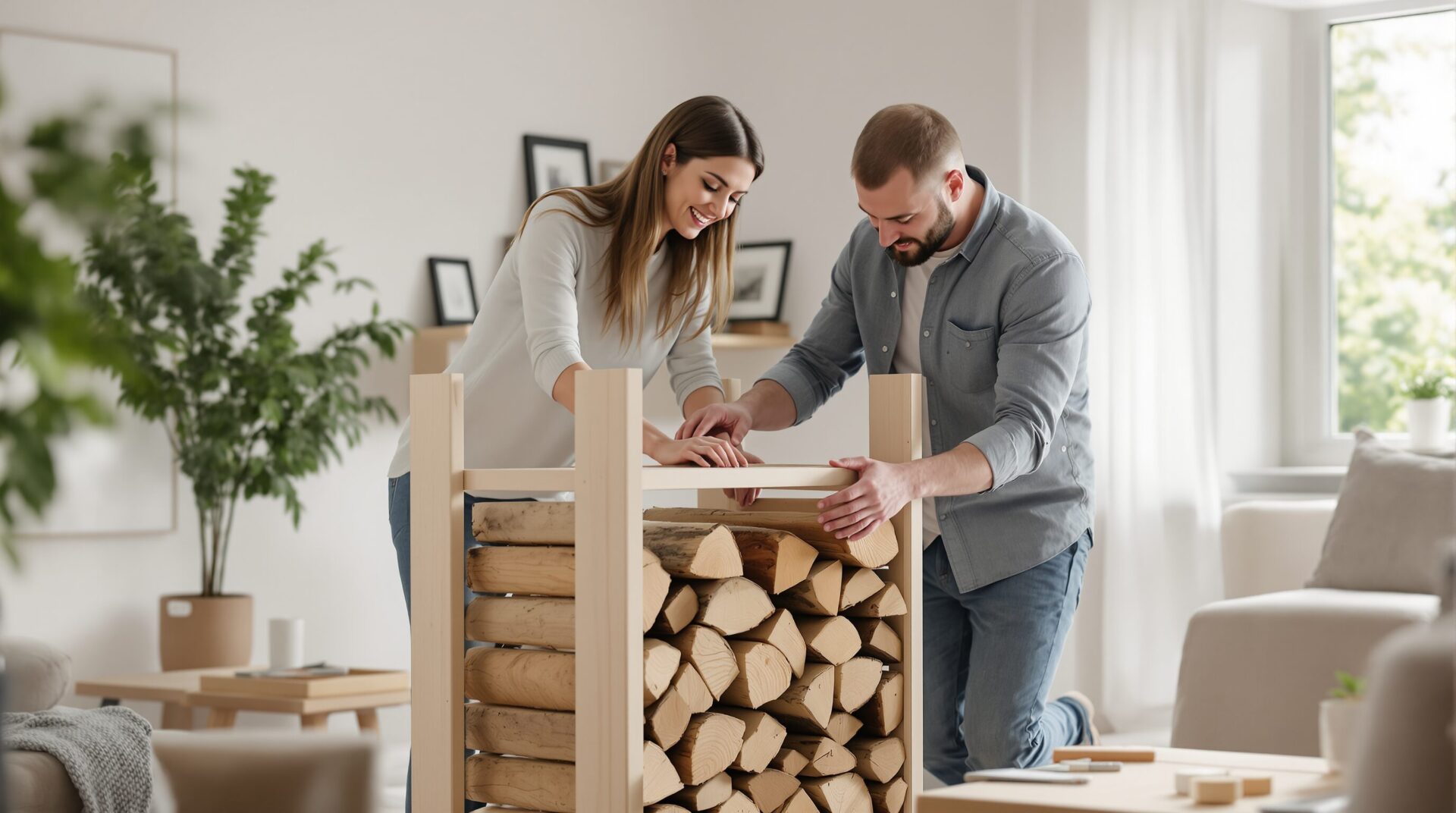 fabriquer range bûche intérieur ikea