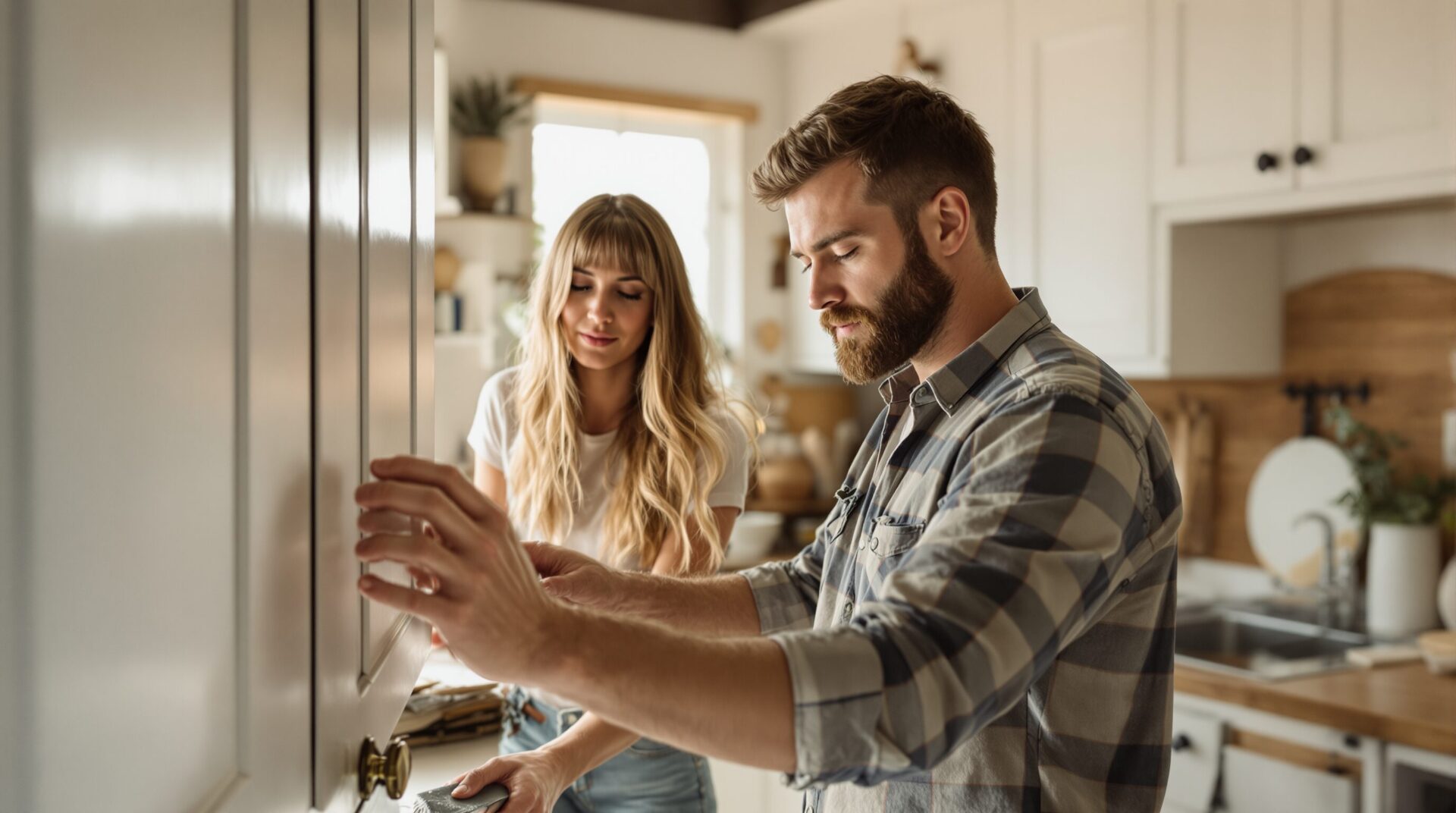 cuisine rustique repeinte