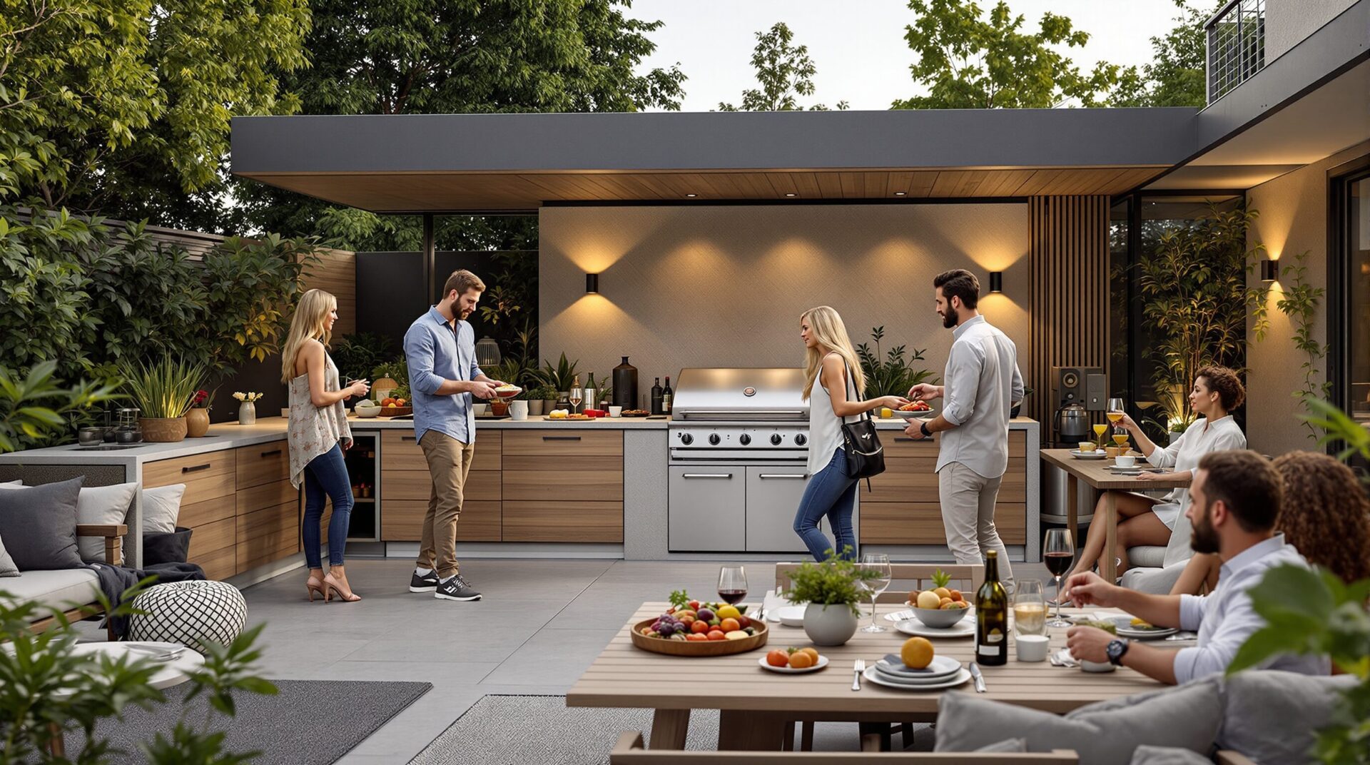 habillage barbecue extérieur