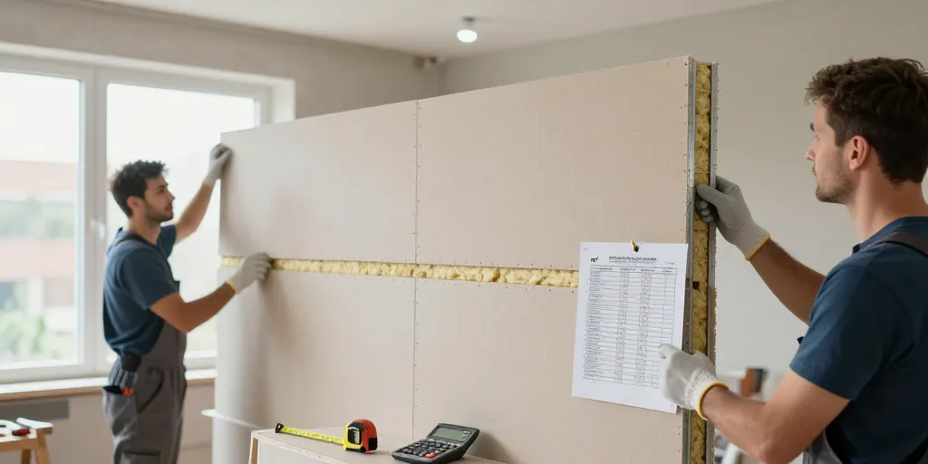 prix m2 cloison placo double peau