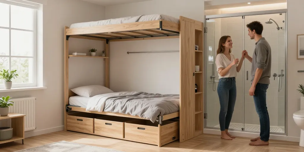 petite chambre avec salle d'eau