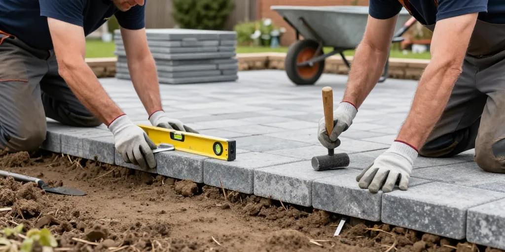 poser des dalles sur terre