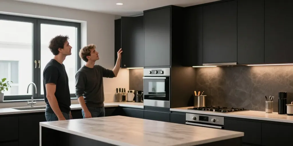 cuisine repeinte en noir