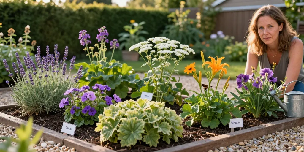 massif fleuri sans entretien