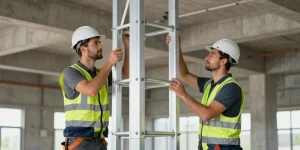 De l'aluminium à l'acier : l'échafaudage roulant selon votre chantier