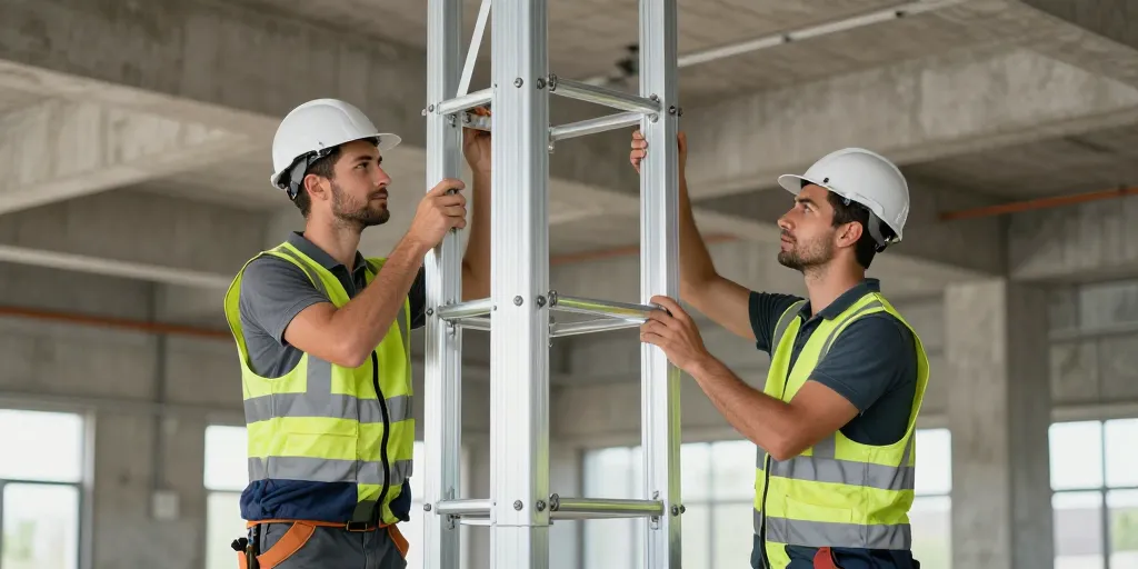 De l'aluminium à l'acier : l'échafaudage roulant selon votre chantier