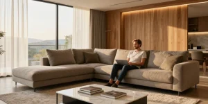 salon contemporain chaleureux