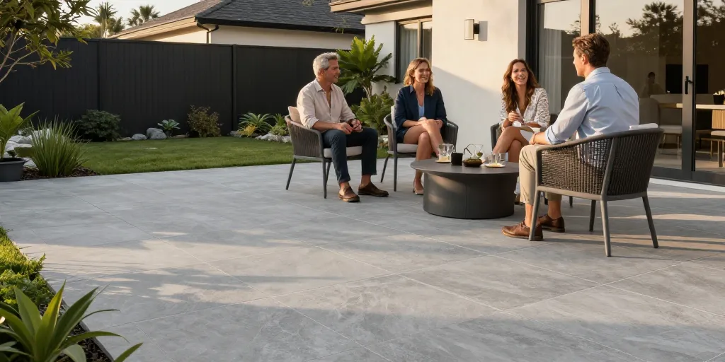 Terrasse en grès cérame: le matériau qui change tout en extérieur